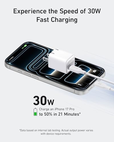 Anker premium Gallium Nitride purple charging block side angle
