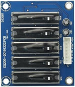 Wiring configuration diagram perspective of the stereo audio preamplifier module inputs and outputs.