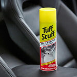 Full product shot of the twenty two ounce Tuff Stuff foaming cleaner highlighting its use as a versatile carpet and vehicle interior spray.