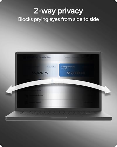 4-way privacy protection view demonstration on laptop