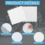 Hexagonal grid pattern on top of heavy duty synthetic ice tiles