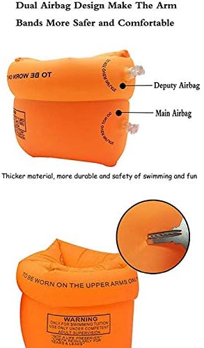 Colorful pack of pink blue and orange inflatable arm floats
