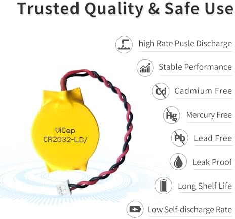 Side view displaying the thickness and dimensions of the pre wired ViCep CMOS battery