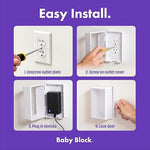 Transparent front panel of Baby Block safety outlet box