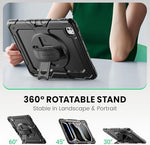 SEYMAC for iPad Pro 13 Inch Case 2024 M4 (7th Gen), Heavy Duty Shockproof Protective Case with Screen Protector, 360° Rotating Stand, Hand/Shoulder Strap and Pen Holder for iPad Pro 13 2024, Black - Image 5