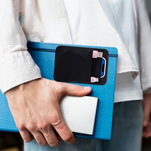 Gsbnjuy hard drive sleeve holding a wireless mouse and cable on tablet back cover