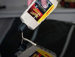 Back label view of Meguiar's Mirror Glaze professional paint cleaner detailing instructions for hand and machine polisher application.