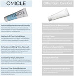 Natural ingredients highlights on Omicle gum care packaging
