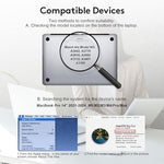 Detachable anti glare privacy filter shield being snapped onto a laptop bezel using integrated magnets