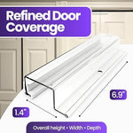 Clear plastic Mommy's Helper bifold door safety lock installed