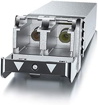 Rear view of 10Gtek transceiver with gold connector pins.