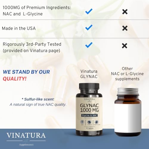 Vinatura Glynac 1000mg Glycine and NAC supplement packaging
