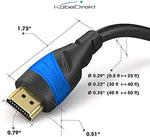 KabelDirekt three feet HDMI lead showing retail packaging and certification tags.