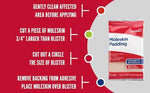Soft tan cotton moleskin adhesive strips for corn and callus pain relief.