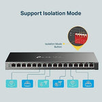 Side angle view displaying the fanless ventilation design of the gigabit switch.