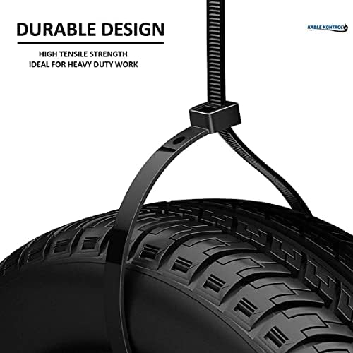 Behind desk cable management bundle using Kable Kontrol eighteen pounds tensile strength ties