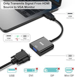 Benfei HDMI to VGA male to female converter displaying the gold-plated connector