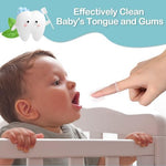Close up of the medical grade skim gauze on the Singhoow disposable infant toothbrush.