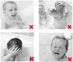 Close up view of the water channeling channels on the Thcbme baby bathing visor