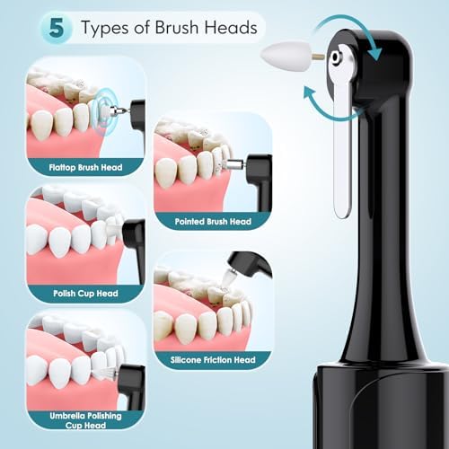 Close up of CrazyNov tooth polisher with LED light feature