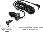 EDO Tech satellite radio power cord angled view showing the integrated LED power indicator light.
