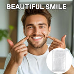 Before and after demonstration of temporary tooth gap filling using moldable beads