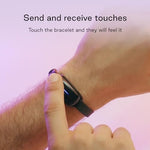 BOND TOUCH couple touch bracelet set displaying the glowing light emitting diode module alert