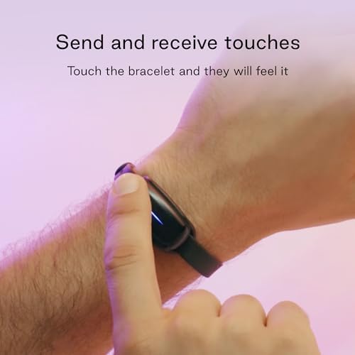 BOND TOUCH couple touch bracelet set displaying the glowing light emitting diode module alert