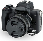 Anti-loss deluxe elastic tether leash attached to a black protective camera cap.