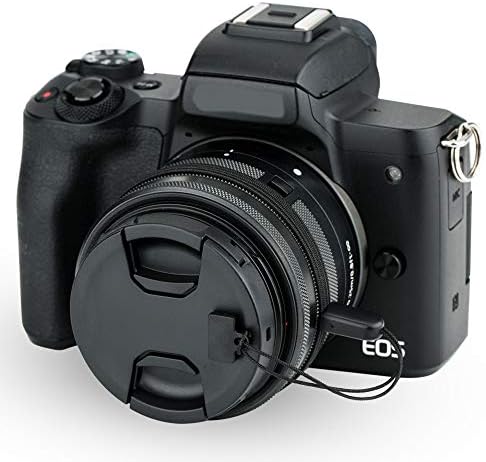 Anti-loss deluxe elastic tether leash attached to a black protective camera cap.