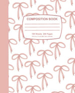 Composition Notebook: Pink Bow Pattern: 100 pages, Wide Ruled, 7.5"x9.25" - Image 2