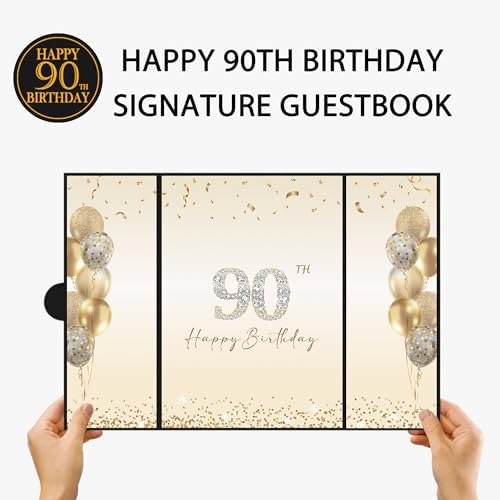 Darunaxy 90th birthday guest book folded display layout