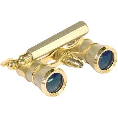 Piashow luxury white body and gold trim opera glasses folded flat profile