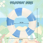 Whaline striped swim rings floating in a swimming pool