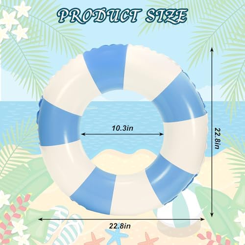 Whaline striped swim rings floating in a swimming pool