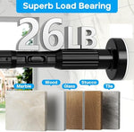 Black tension rod for shower and bathroom usage