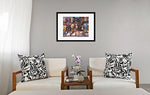 Completed jigsaw puzzle mounted vertically inside an MCS frame