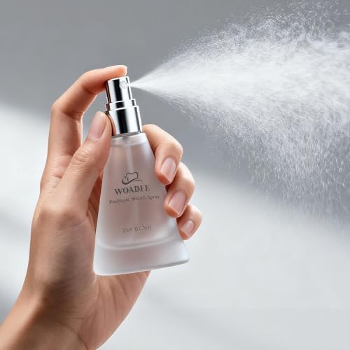 Woadee oral spray packaging and bottle side by side