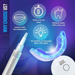 Full contents of the GuruNanda professional whitening system including the bonus oil pulling sachets and strips.