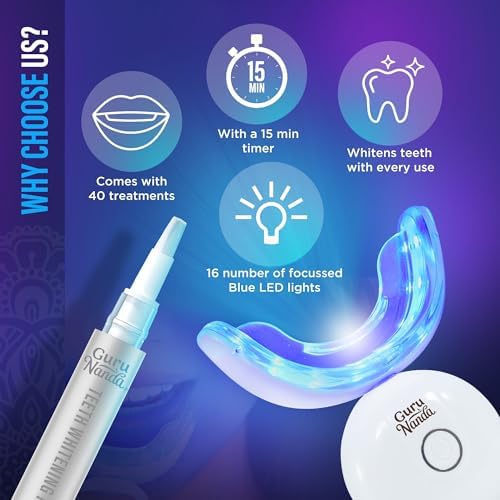 Full contents of the GuruNanda professional whitening system including the bonus oil pulling sachets and strips.