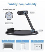 Almoz smart display holder showcasing the 360 degree rotating base mechanism for horizontal or vertical orientation.