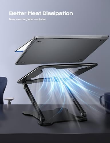 LOXP ergonomic notebook holder highlighting the thick anti slip silicone pads on the hooks and base plate