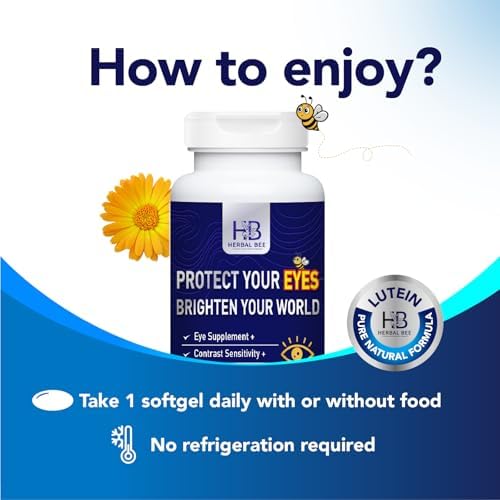Back of Herbal Bee Eye Supplement packaging with usage instructions.