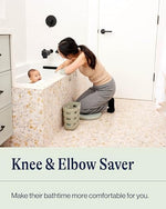 Lalo baby bath kneeling pad and elbow rest set displaying secure suction cups.