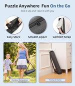 Sturdy foam roller wrapped with the non-slip rubber mat and secured with Velcro straps