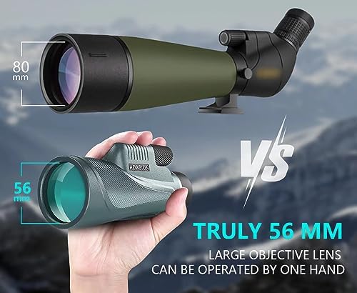 Smartphone adapter mounted on Adasion 12x56 monocular