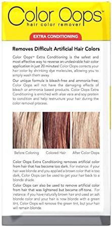 Three boxes of Color Oops extra conditioning treatment displaying twenty minute process time for artificial color.