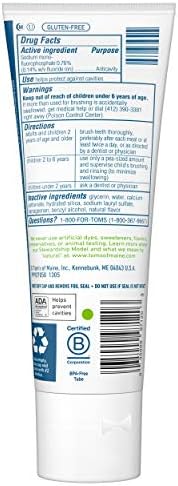 Tom's of Maine Mild Mint natural fluoride toothpaste for kids aged eight plus.