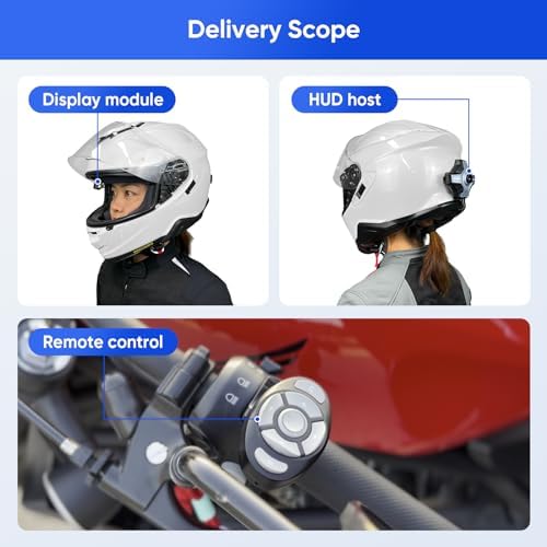 Full retail packaging layout of the imported premium smart riding accessory showing intercom microphone speakers and installation cables.