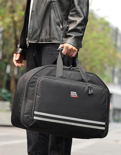 Top down perspective of the zippered compartment on the KEMIMOTO touring models organizer bag.